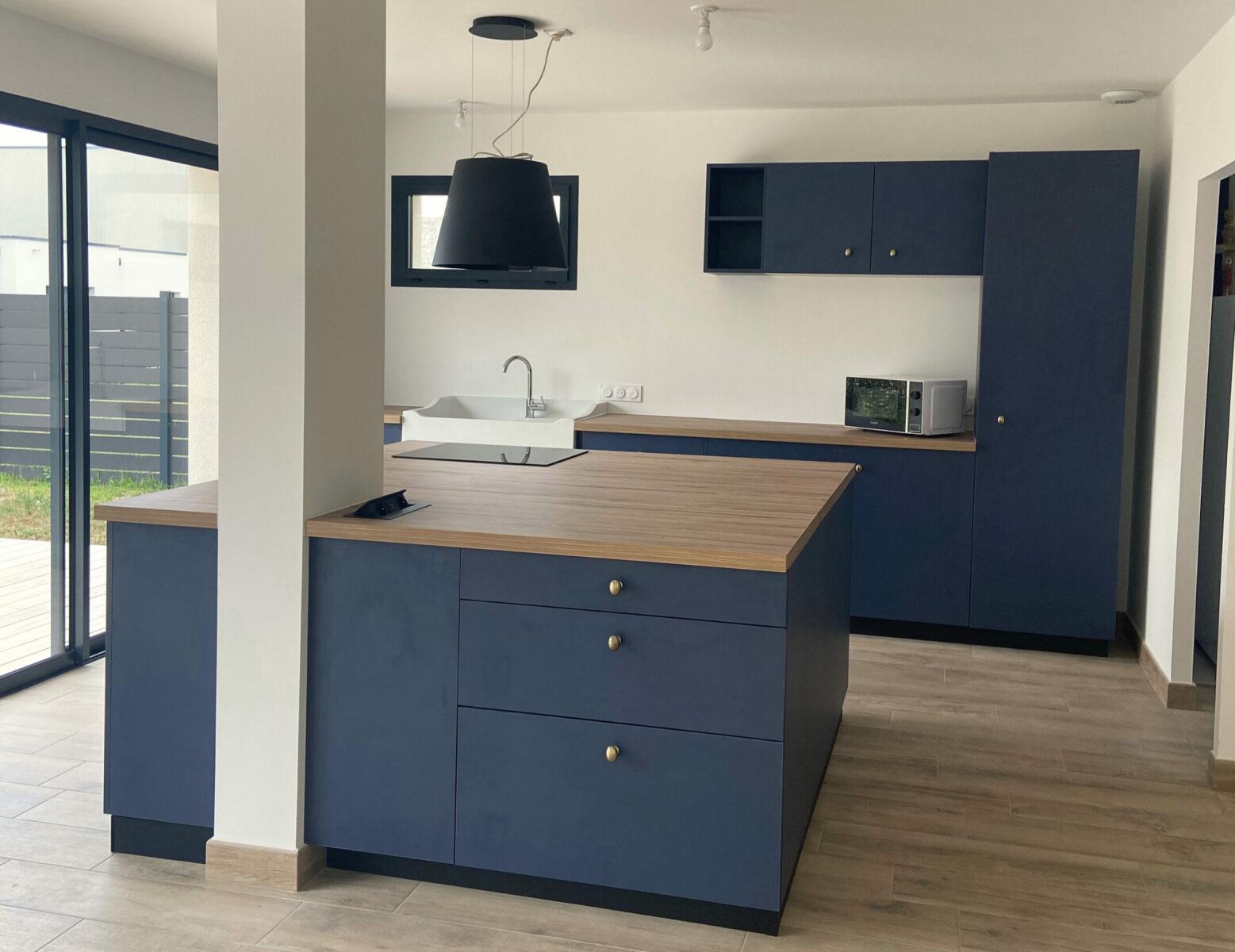 Cuisine Bleu Mat Star Angers Venidom Cuisiniste