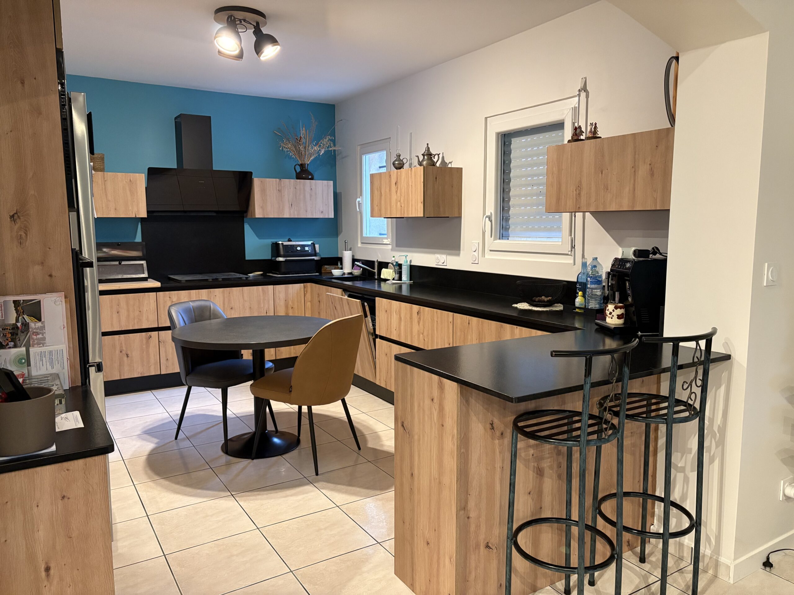 Cuisine Noire Bois Cuisines Venidom Bergerac