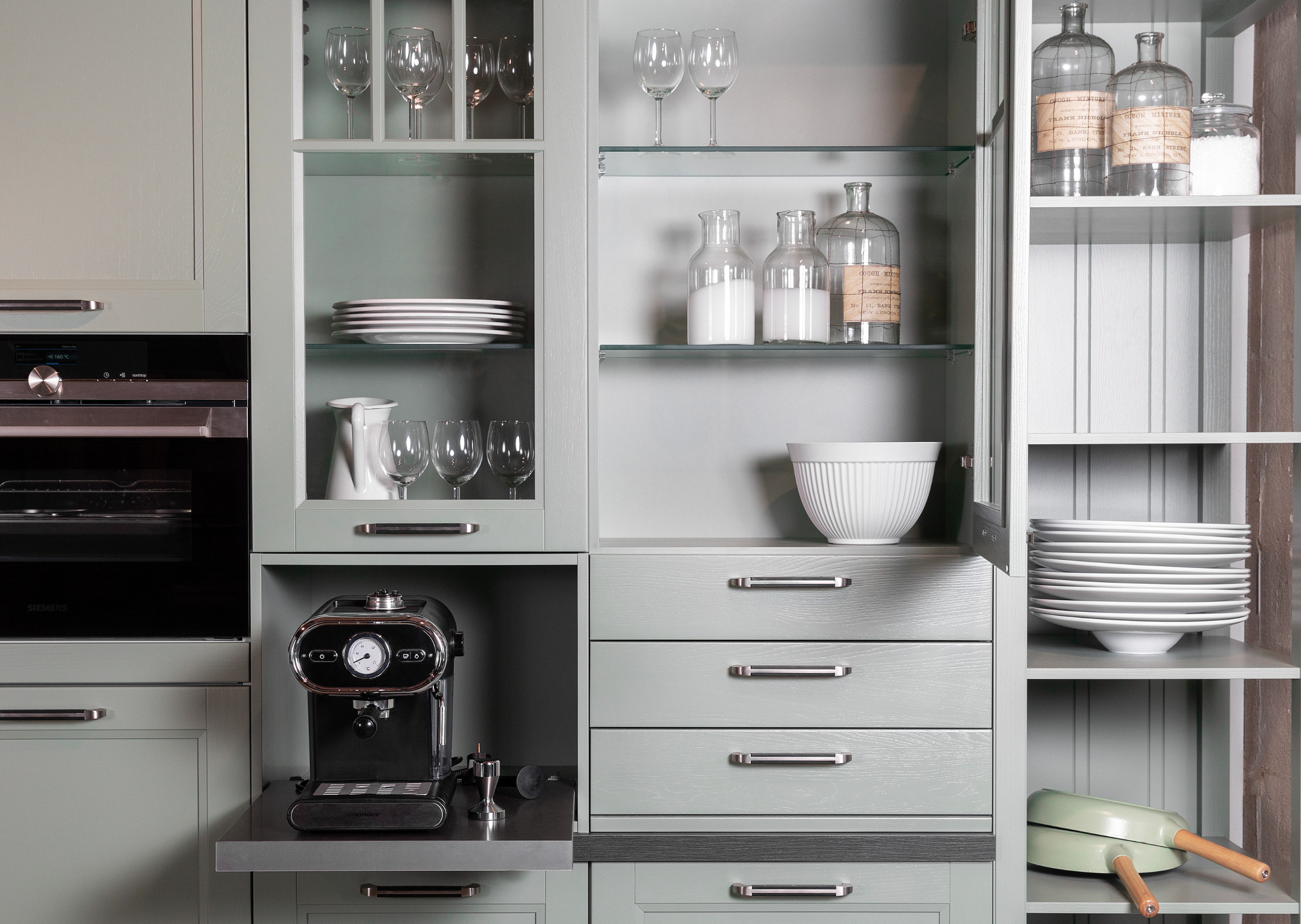 étagère ouverte verte