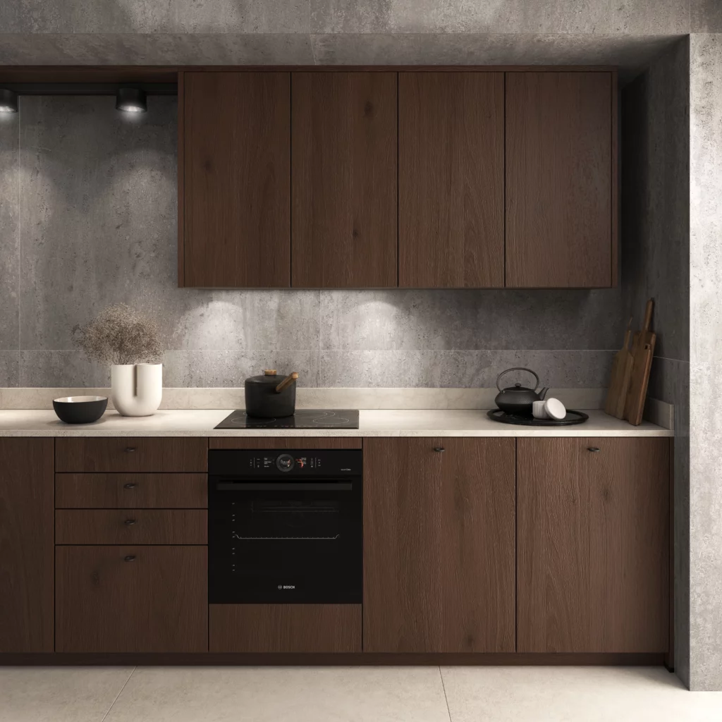 Cuisine équipée en bois au style scandinave