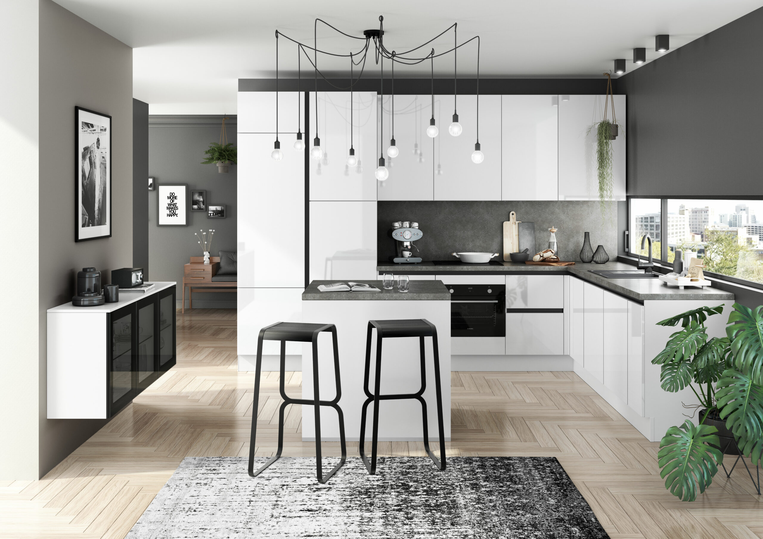 Cuisine blanche et grise